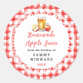 Homemade Apple Juice Drink Label Runder Aufkleber