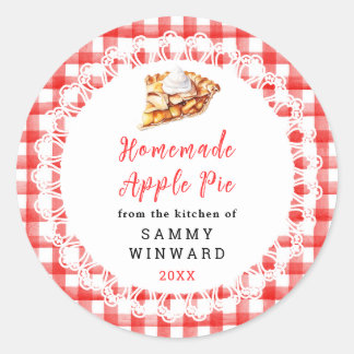 Homemade Apple Pie Food Label Runder Aufkleber