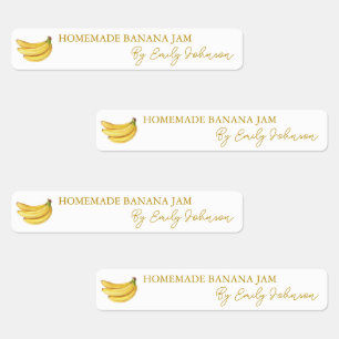 Homemade Banana Jam Thin Label Etiketten