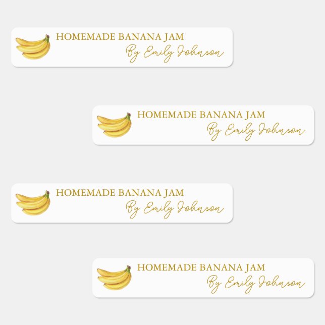 Homemade Banana Jam Thin Label Etiketten (Gruppe)