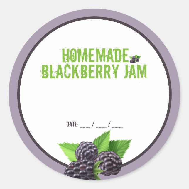 Homemade BlackBerry Jam Canning Aufkleber (Vorderseite)
