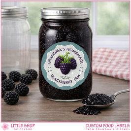 Homemade Blackberry Jam Canning Jar Labels Runder Aufkleber
