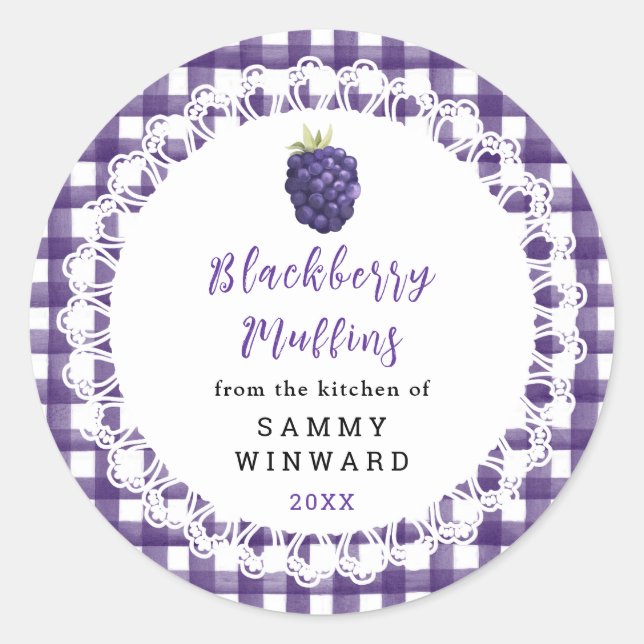 Homemade Blackberry Jam Label Runder Aufkleber (Vorderseite)
