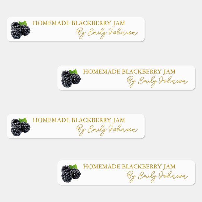 Homemade BlackBerry Jam Thin Label Etiketten (Gruppe)