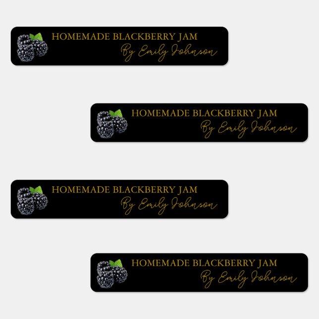 Homemade BlackBerry Jam Thin Label Etiketten (Gruppe)