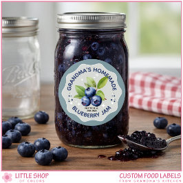 Homemade Blueberry Jam Canning Jar Labels Runder Aufkleber