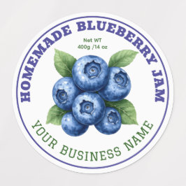 Homemade Blueberry Jam Jar Product Label Etiketten