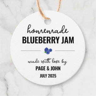 Homemade Blueberry Jam Jar Wedding Geschenkanhänger