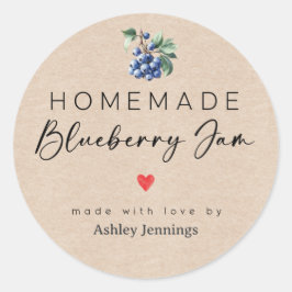 Homemade Blueberry Jam Labels | Made with Love Runder Aufkleber