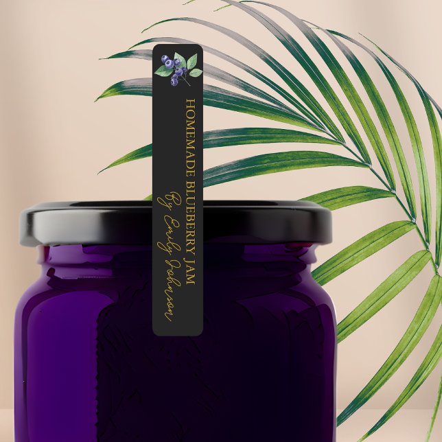 Homemade Blueberry Jam Thin Label Etiketten (Von Creator hochgeladen)