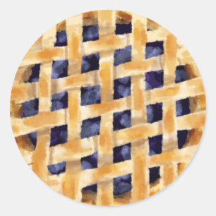 Homemade Blueberry Pie Classic Round Sticker
