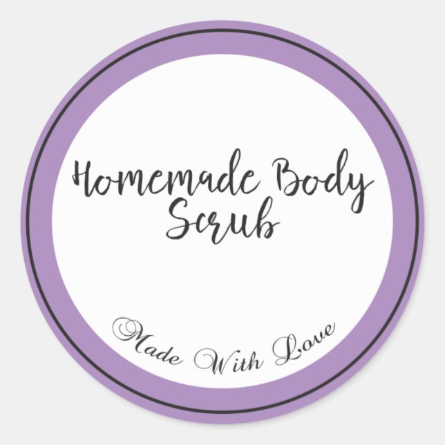 Homemade Body Scrub Runder Aufkleber (Vorderseite)