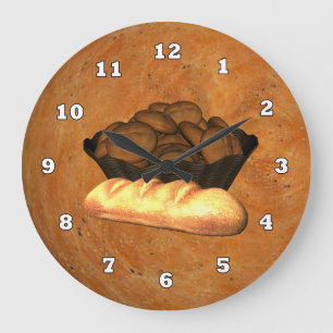 Homemade Bread Kitchen wall clock Große Wanduhr
