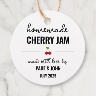 Homemade Cherry Jam Jar Wedding Geschenkanhänger