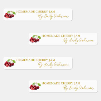 Homemade Cherry Jam Thin Label Etiketten