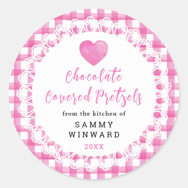 Homemade Chocolate Covered Pretzels Label Runder Aufkleber (Vorderseite)