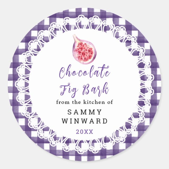 Homemade Chocolate Fig Bark Label Runder Aufkleber (Vorderseite)