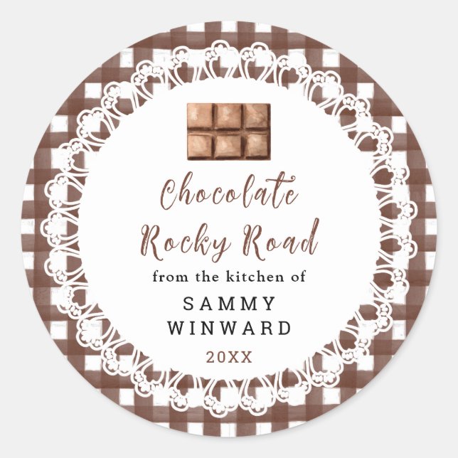 Homemade Chocolate Rocky Road Label Runder Aufkleber (Vorderseite)