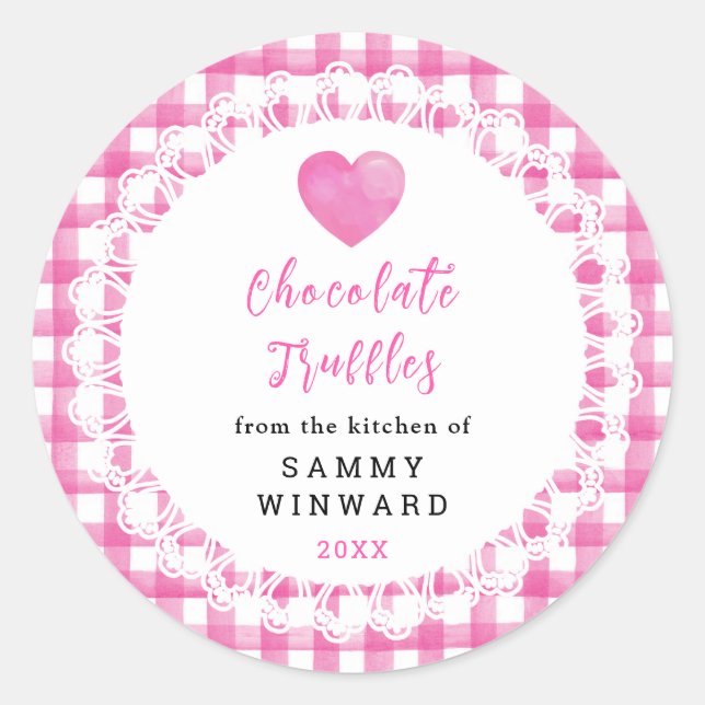 Homemade Chocolate Truffles Label Runder Aufkleber (Vorderseite)