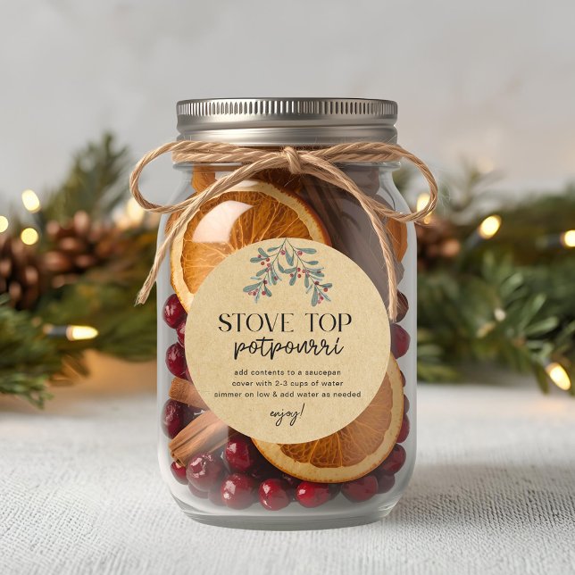 Homemade Christmas Stovetop Potpourri Holiday Gift Runder Aufkleber (Von Creator hochgeladen)