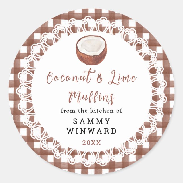 Homemade Coconut and Lime Muffins Label Runder Aufkleber (Vorderseite)