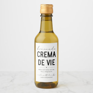 Homemade Crema de Vie Eggnog Flasche Weinetikett