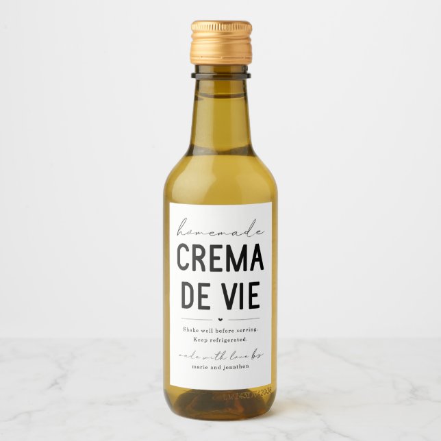 Homemade Crema de Vie Eggnog Flasche Weinetikett (Vorderseite)