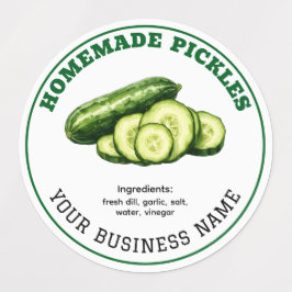 Homemade Cucumber Dill Pickles Product Label Etiketten