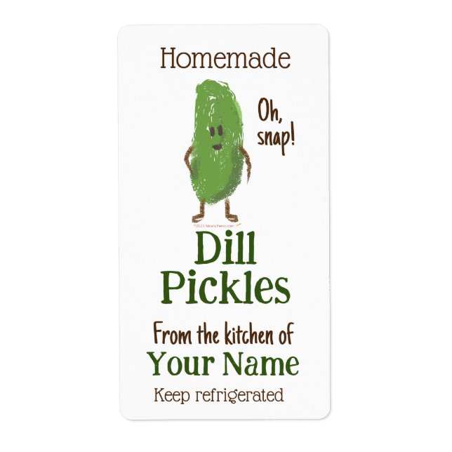 Homemade Dill Pickles Personalisiert Niedliche Gur (Vorne)