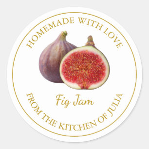 Homemade Fig-Jam-Label weiß Runder Aufkleber