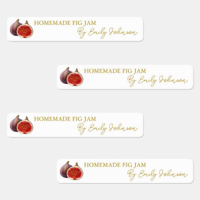 Homemade Fig Jam Thin Label Etiketten (Gruppe)