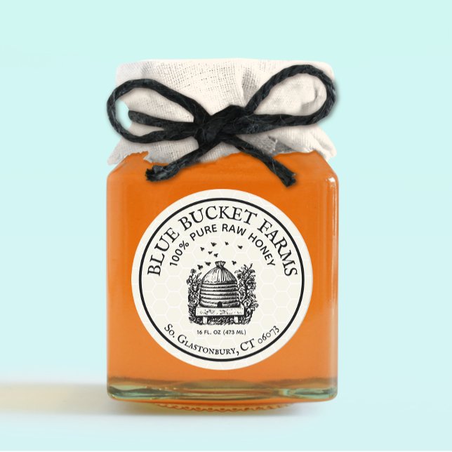 Homemade Honey Beehive Jar Label Runder Aufkleber (Von Creator hochgeladen)