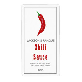 Homemade Hot Sauce | Chili Sauce Label