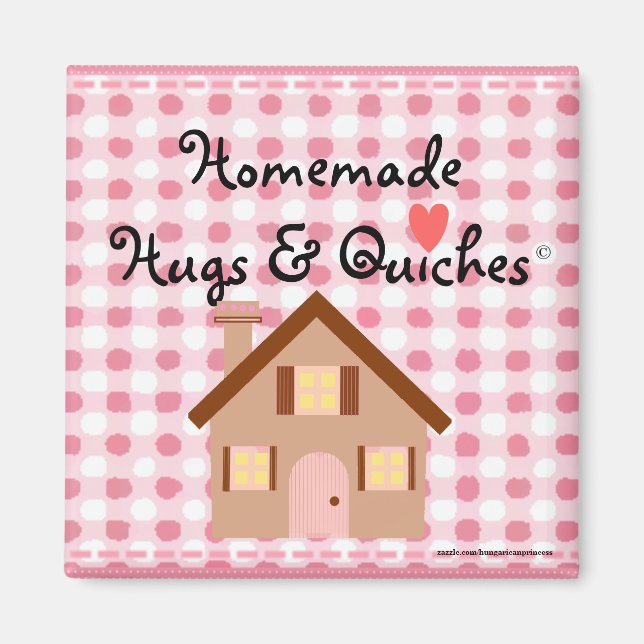 Homemade Hugs Pink Gingham Magnet (Vorne)