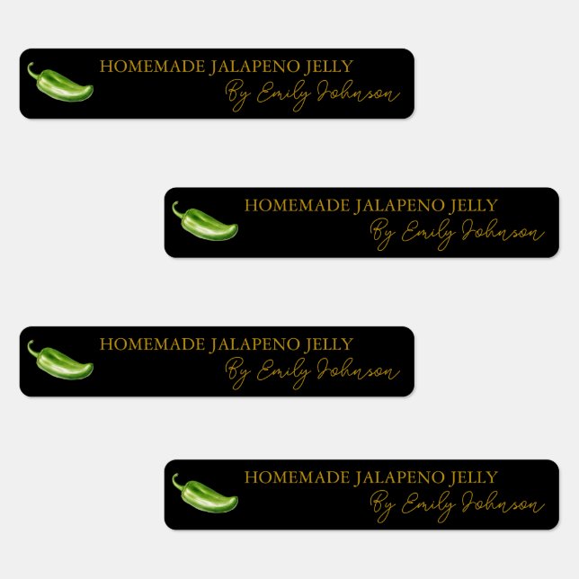 Homemade Jalapeno Jelly Thin Label Etiketten (Gruppe)