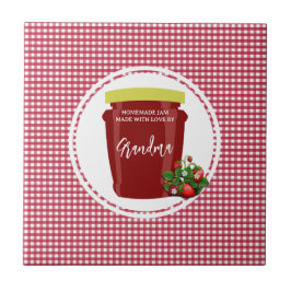 Homemade Jam Red and White Gingham Editable Label Fliese