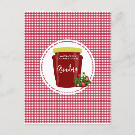 Homemade Jam Red und White Gingham Editable Postkarte