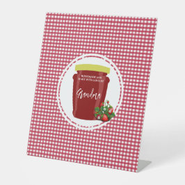 Homemade Jam Red und White Gingham Editable Sockelschild