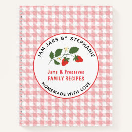 Homemade Jams Preserve Red Kariert Recipe Notizbuch