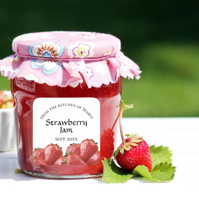 Homemade Jelly Strawberry Jam Jar Label Aufkleber (Von Creator hochgeladen)