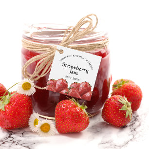 Homemade Jelly Strawberry Jam Jar Tag mit Seil Geschenkanhänger