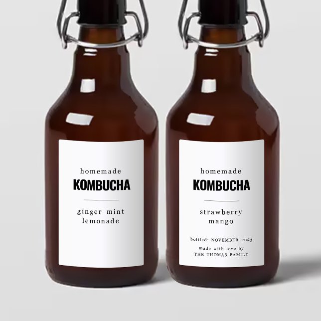 Homemade Kombucha Labels Weinetikett (Von Creator hochgeladen)