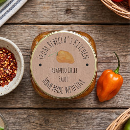 Homemade Kraft Paper | Habanero Chili Sauce Runder Aufkleber