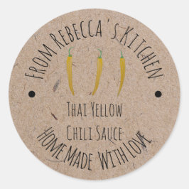 Homemade Kraft Paper | Thai Yellow Chili Sauce Runder Aufkleber
