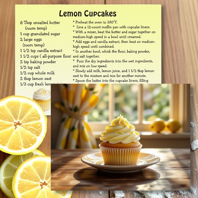 Homemade Lemon Cupcake Recipe Postkarte (Von Creator hochgeladen)