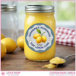 Homemade Lemon Curd Canning Jar Labels Runder Aufkleber
