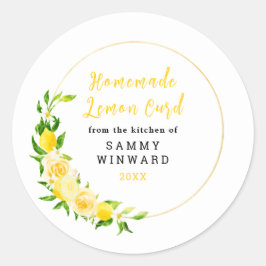Homemade Lemon Curd Canning Label Runder Aufkleber