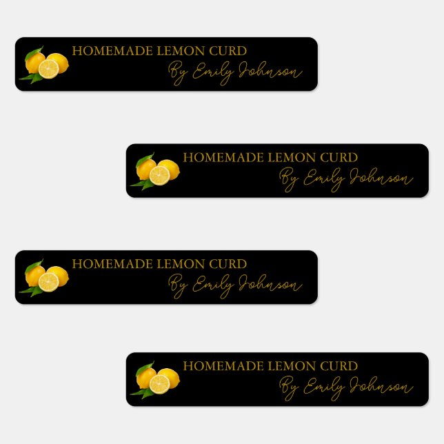 Homemade Lemon Curd Thin Label Etiketten (Gruppe)