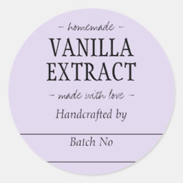 Homemade Lilac Vanilla Extract Kitchen Jar Runder Aufkleber