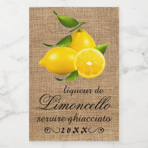 Homemade Limoncello Small Bottle Label   Lebensmitteletikett